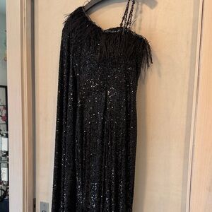 Johnathan Kayne Black Sequin Dress. Worn once for a gala.  Size 10